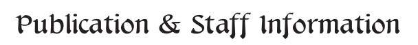 [Publication and Staff Information]
